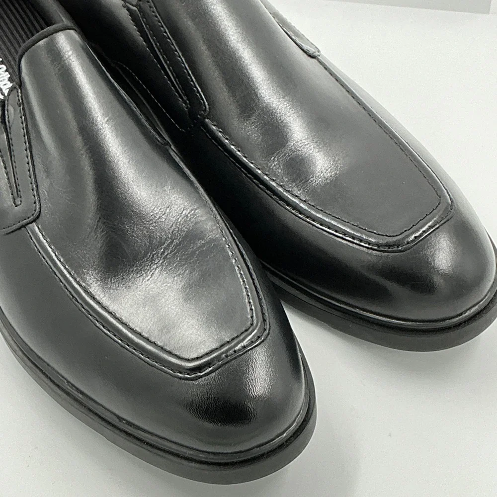 Nordstrom Rack Mens Size 12 Black Leather Slip On Loafers Ortholite